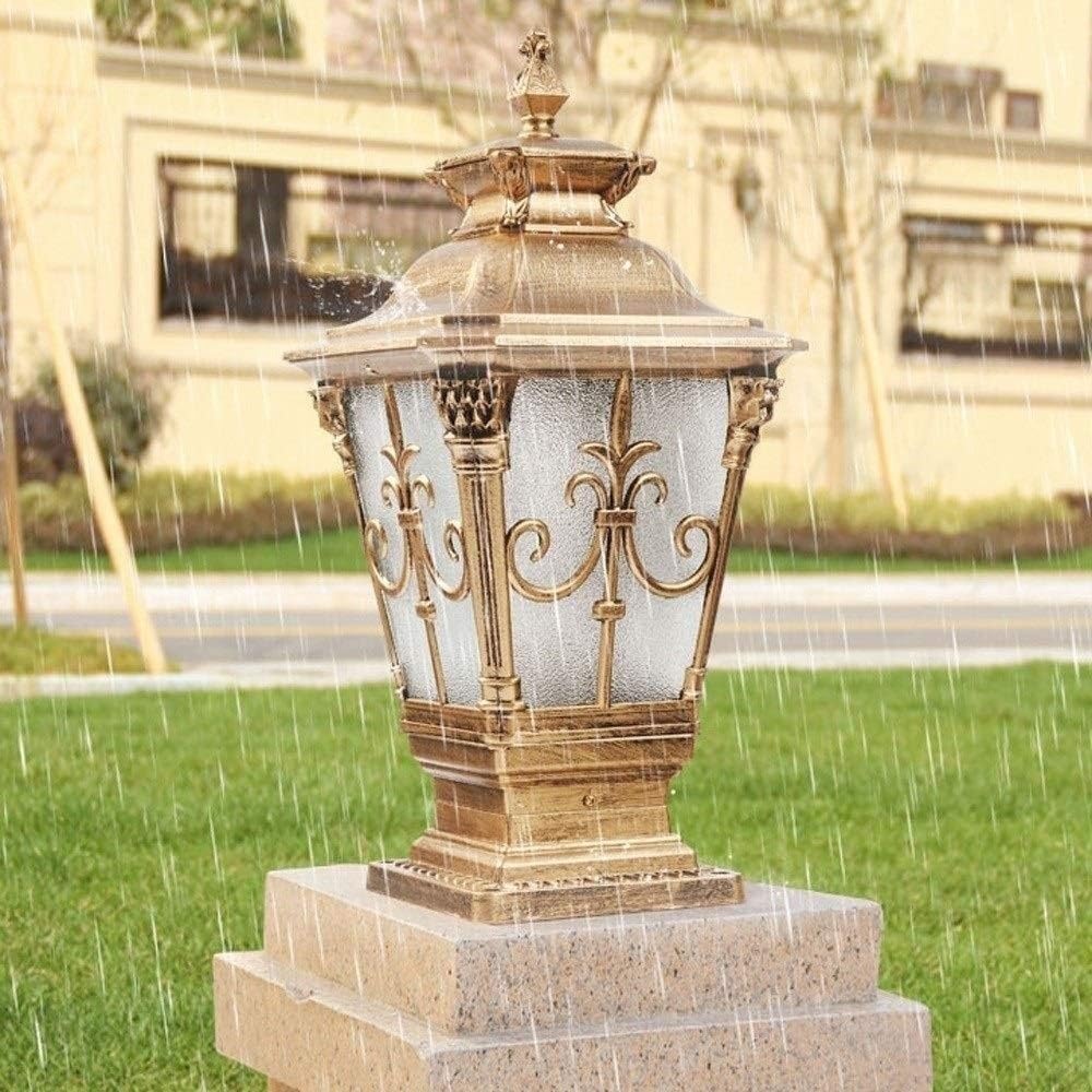 Traditioneller viktorianischer Stil, wasserdicht, für den Außenbereich, Gartenpfosten, Lampe, E27, Dekoration für Straße, Rasen, Villa, Zaun, Tür, Veranda, Terrasse, Säule aus Aluminium