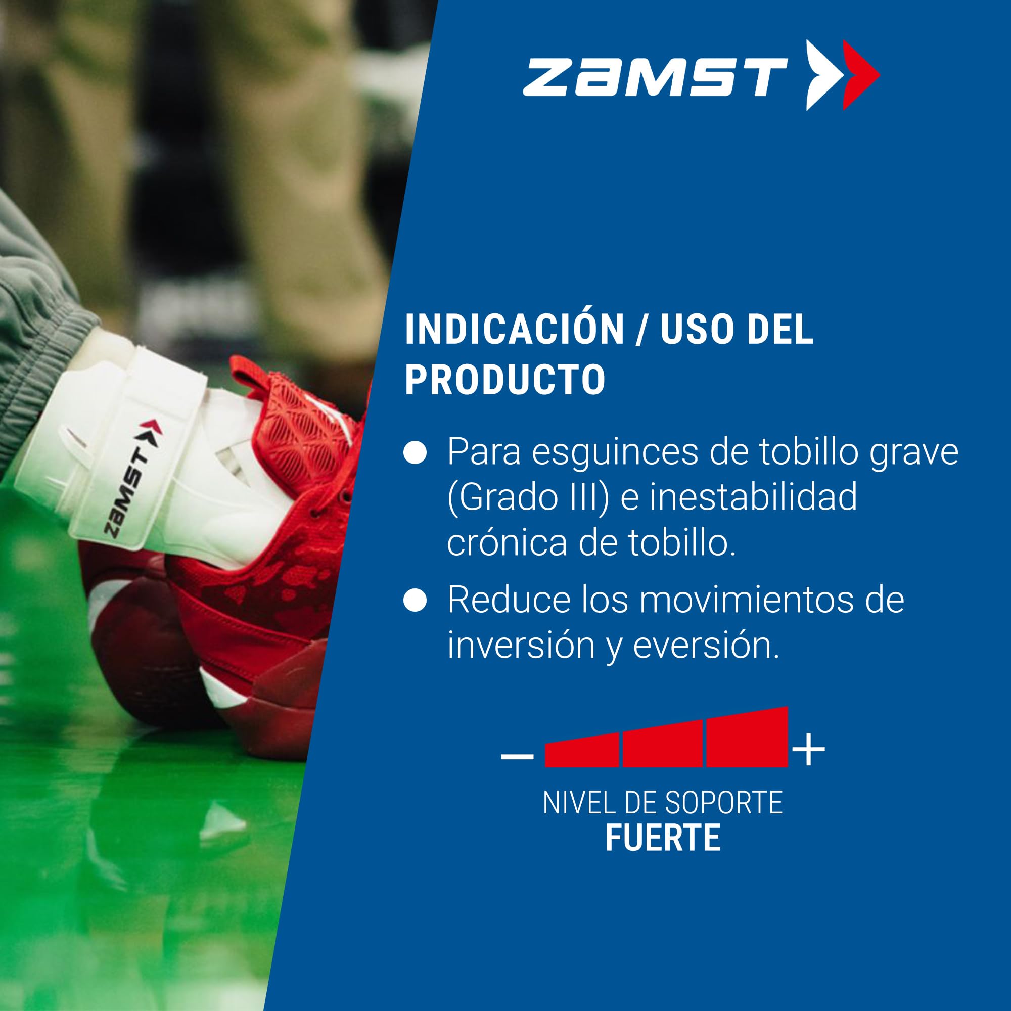Zamst A2-DX Tobillera Deportiva Blanca -Tobillera Deportiva Transpirable para Hombres y Mujeres con Estabilizadores de Protección para Esguince de Tobillo de Alto Grado - Derecha, M