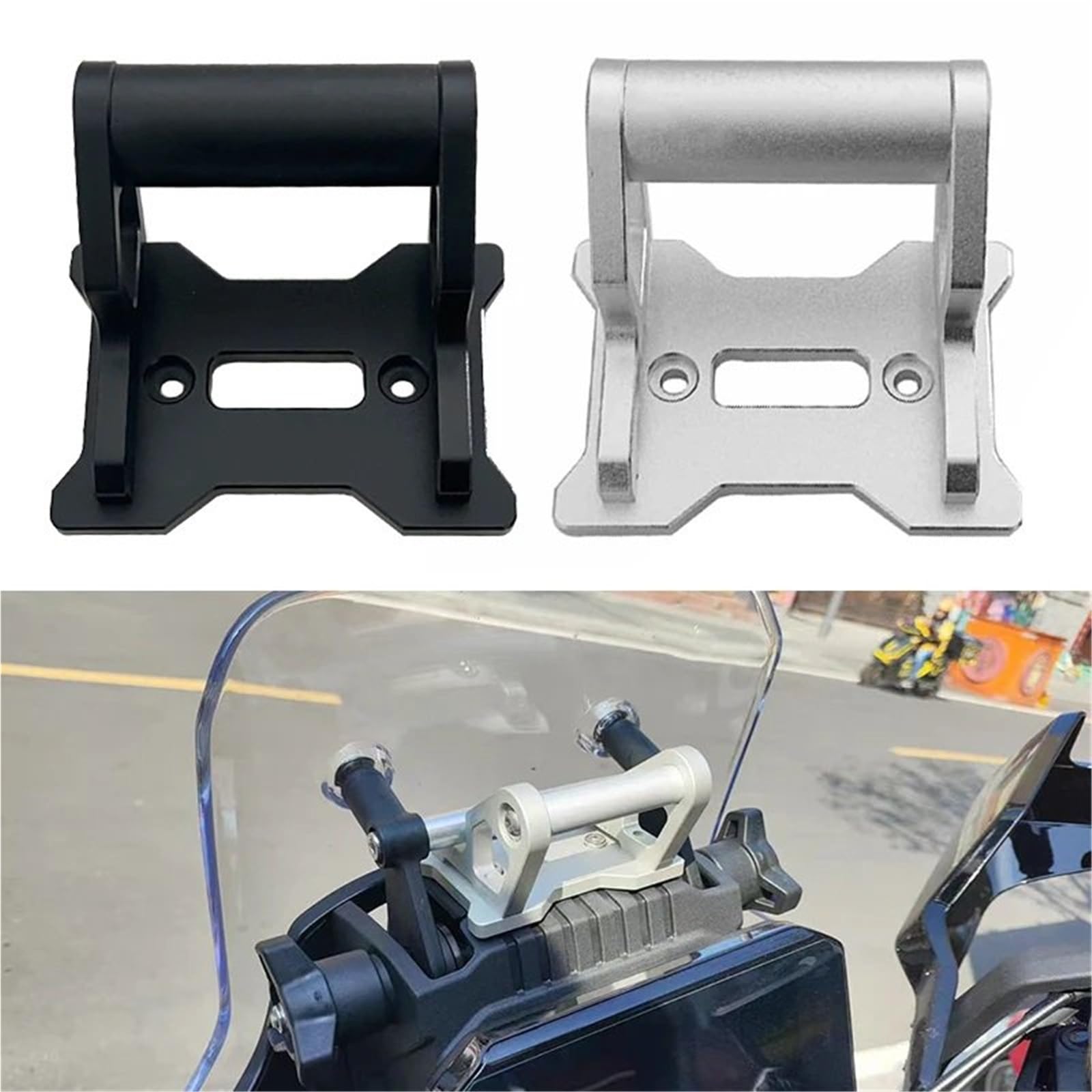 Pasuje do CFMOTO 450MT 2025 Akcesoria CNC Uchwyt na telefon GPS z aluminium Uchwyt przedłużający nawigację Uchwyt do nawigacji GPS(Black 12-22mmNOLOGO)