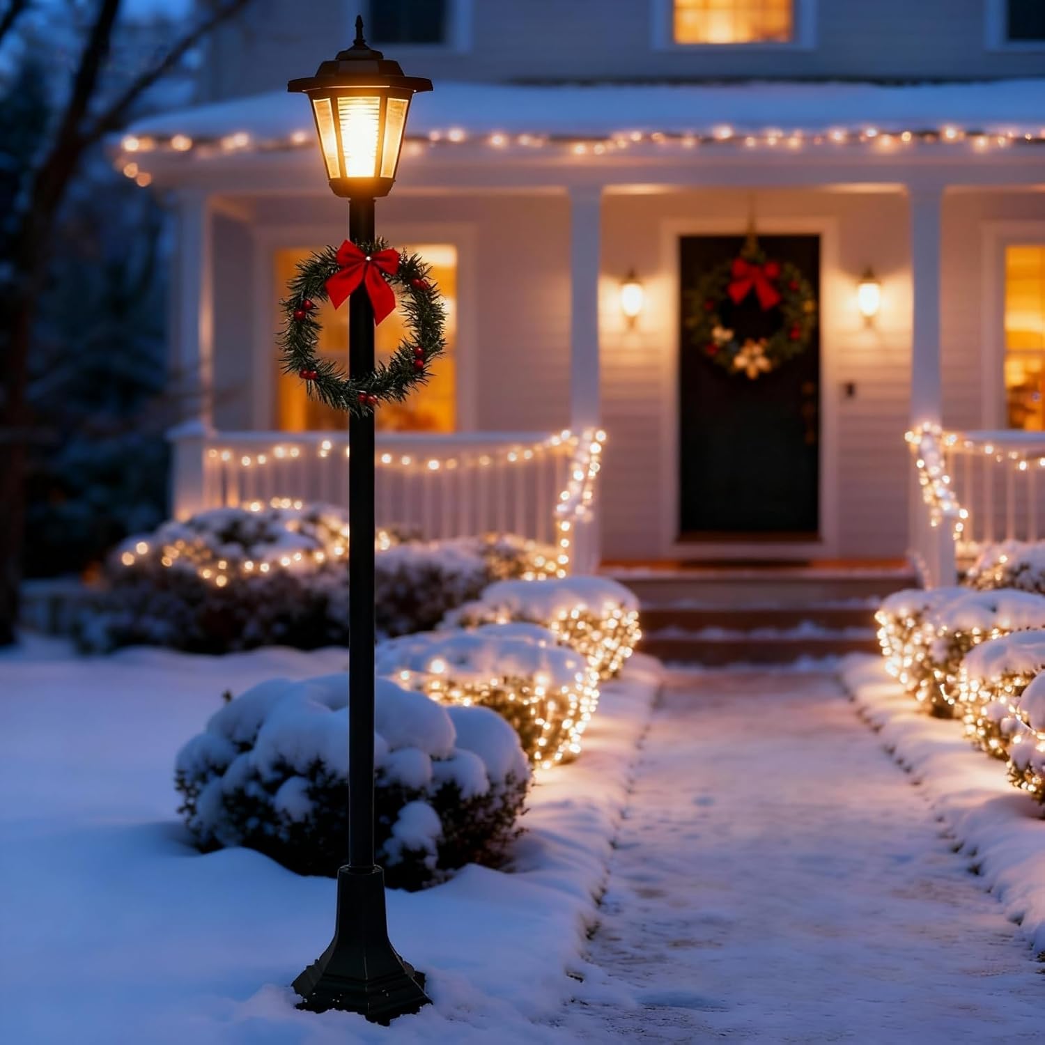 44" Solar Christmas Lamp Posts for Outdoor Decor