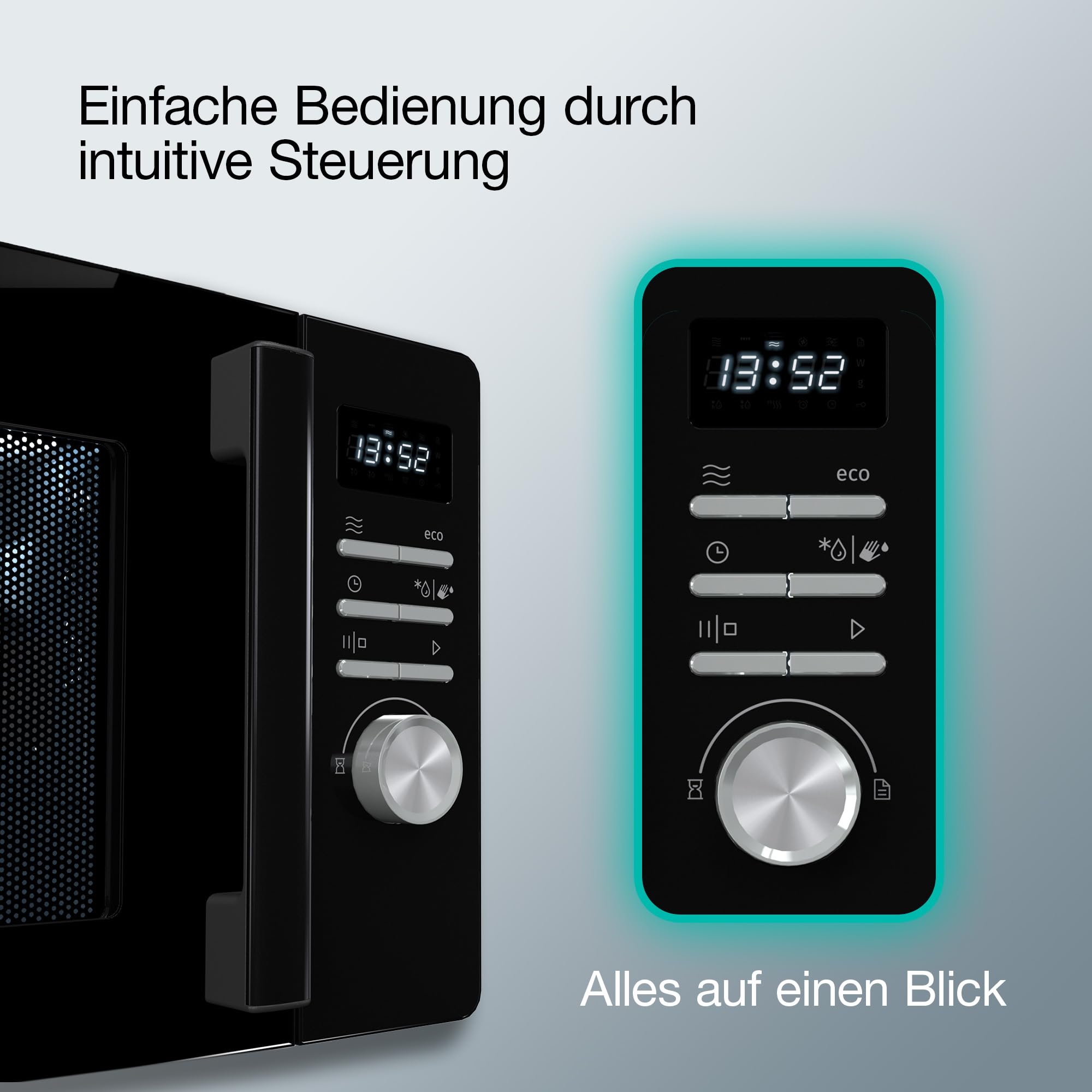 Gorenje Mikrowelle, 23 L, 800 W Mikrowellenleistung, SmartDisplay, AquaClean, SoftMelt, Kindersicherung, 27 cm Glasdrehteller - MO23A3BH