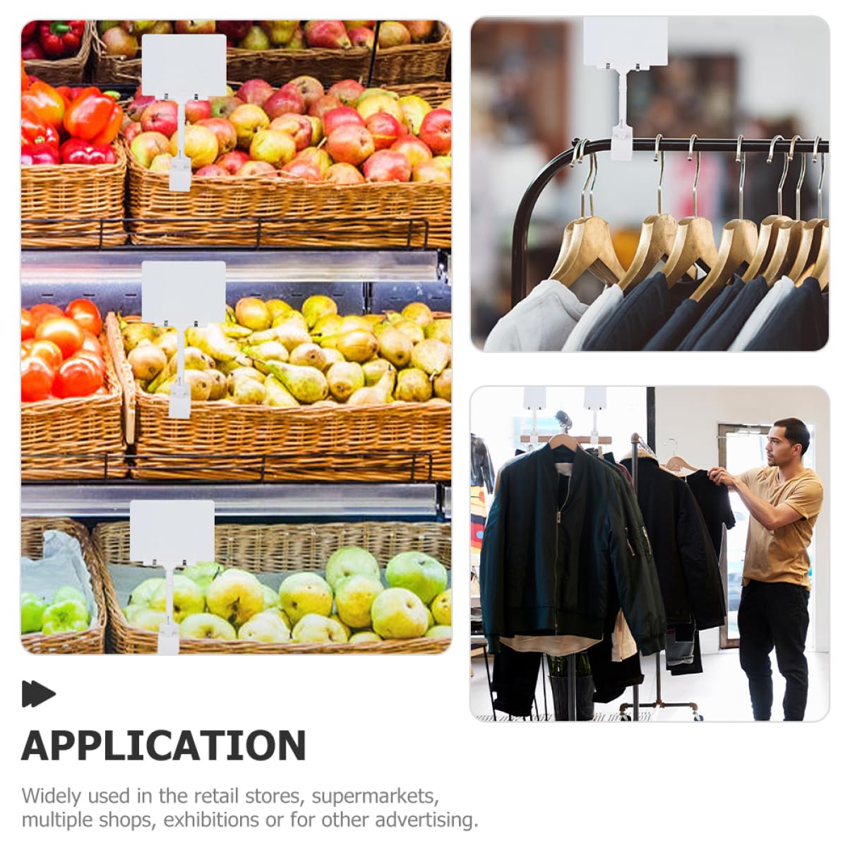 VILLCASE 4 Sätze Preisschild Tellerhalter-ausstellungsständer Verkäufer Sockelständer Preisanzeige Zeichen Plakatständer Preistafel Im Supermarkt Zubehör Anzeigen Pvc Weiß 5 Stück * 4