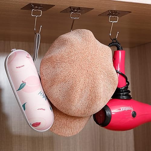 Miniatura 8 de Ganchos adhesivos grandes de 22 libras (máx.), ganchos de pared impermeables y resistentes al óxido para colgar toallas y abrigos de acero