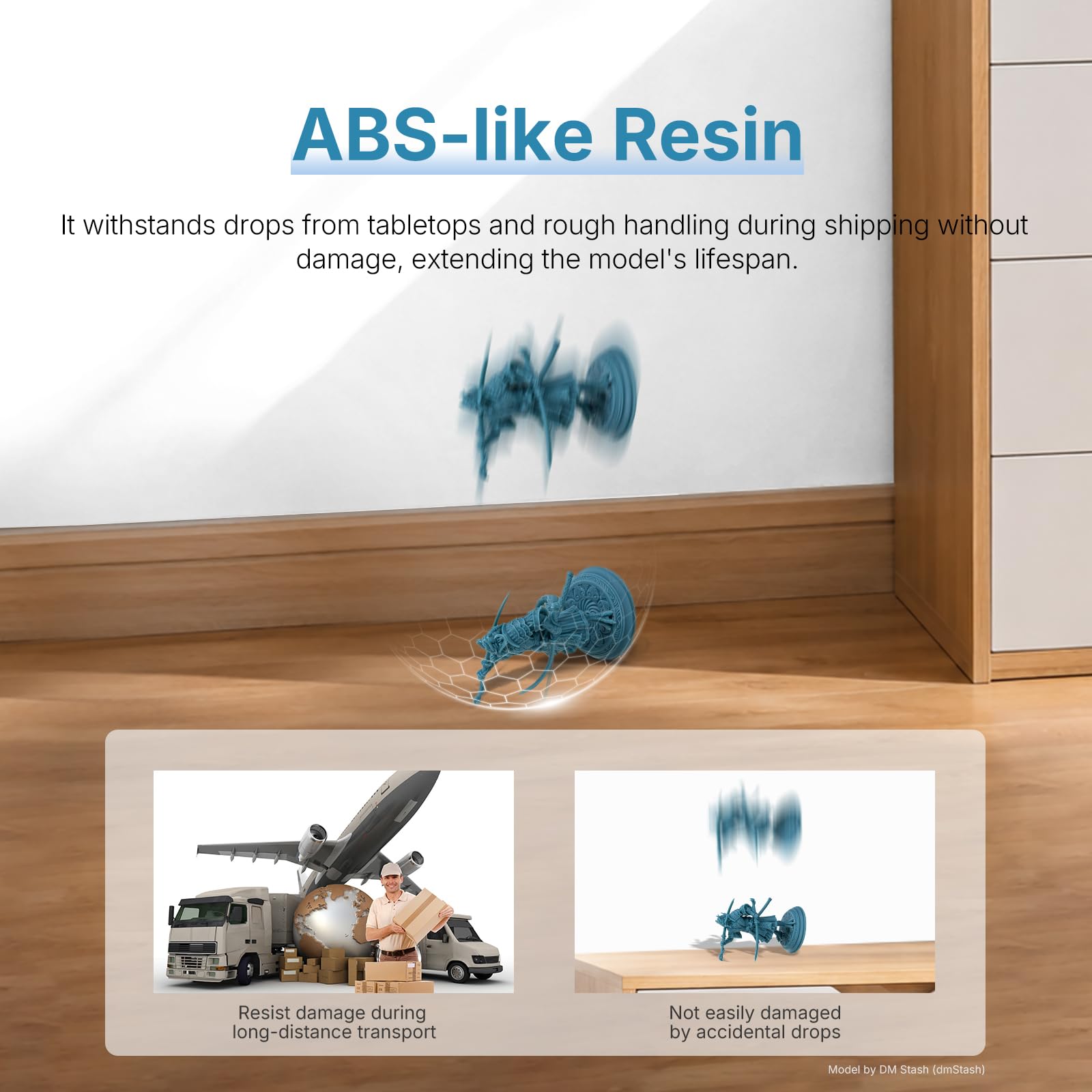 RESIONE WW-ABS żywica wodoodporna - żywica ABS, jak do drukarek 3D o wysokiej wytrzymałości i dużej wytrzymałości, o niskim zapachu, szybki druk do modeli, miniaturek i prototypów, szary 1kg