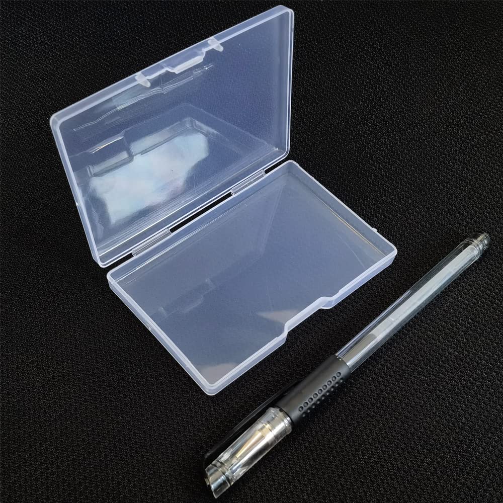 GUUZI Lot de 10 mini boîtes de rangement rectangulaires transparentes en plastique avec couvercle pour petits objets, dimensions extérieures : 9,5 cm × 6,2 cm × 1,3 cm, dimensions intérieures : 9,2 cm