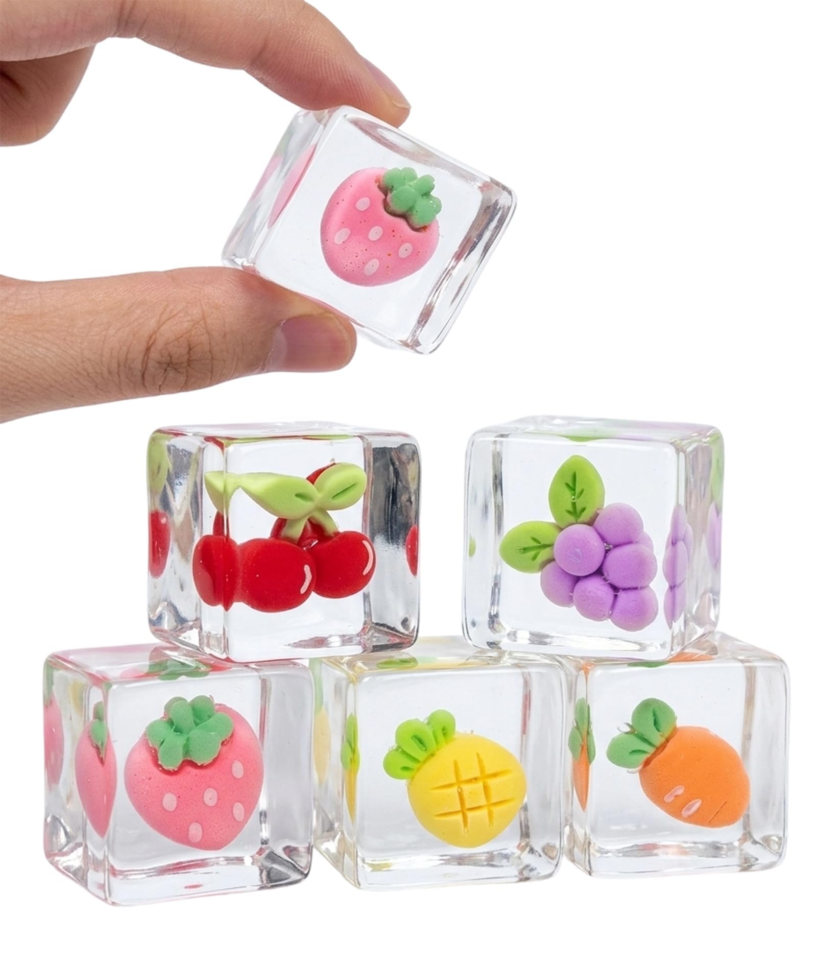 5Pcs Squishy Dumpling, Taba Squishy, 5 Piece Set with Strawberry Pineapple Carrot Cherry Grape Colors, Soft Taba Squishy Collection for DIY Activities and Gifting-image-23