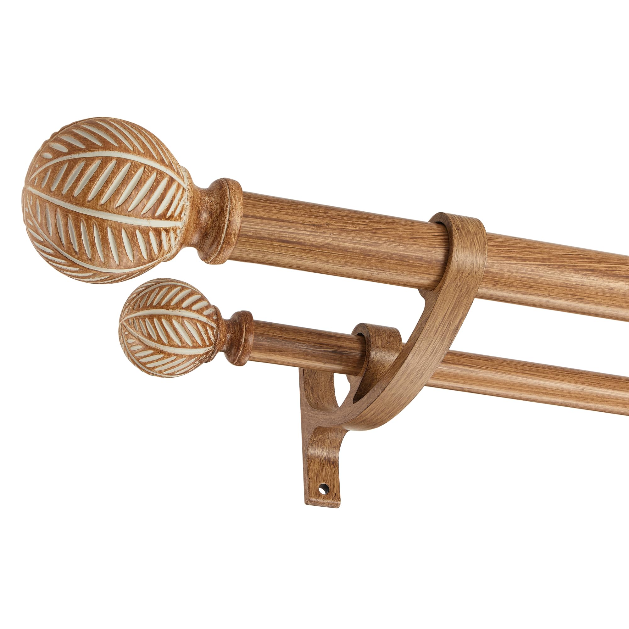 Amazon.com: Mayrhyme Wood Double Curtain Rods Set for Windows 72