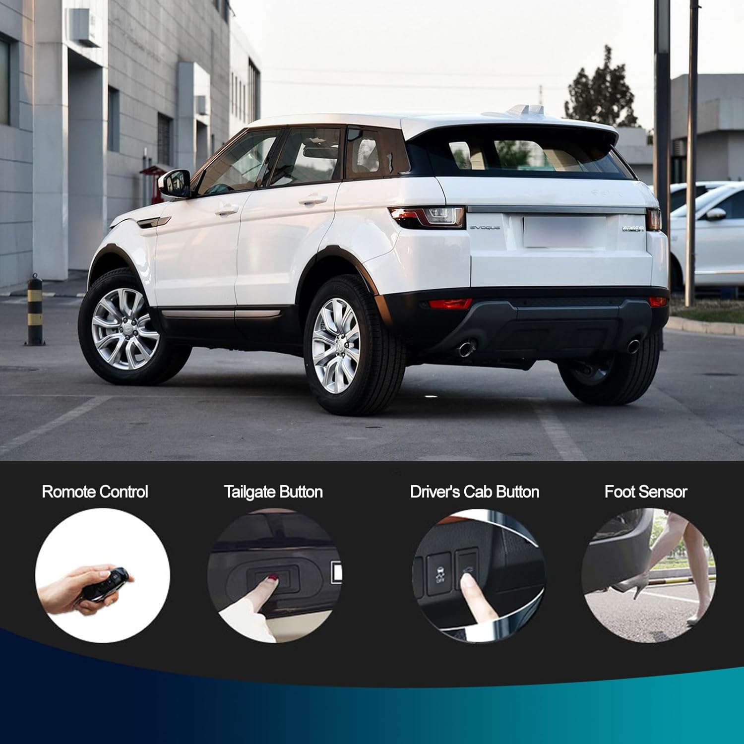 Power Liftgate Kit for Land Rover Range Rover Evoque 2012-2019 Hands-Free Electric Tailgate Lift System Automatic Trunk Opener OEM Key Fob Remote Supported