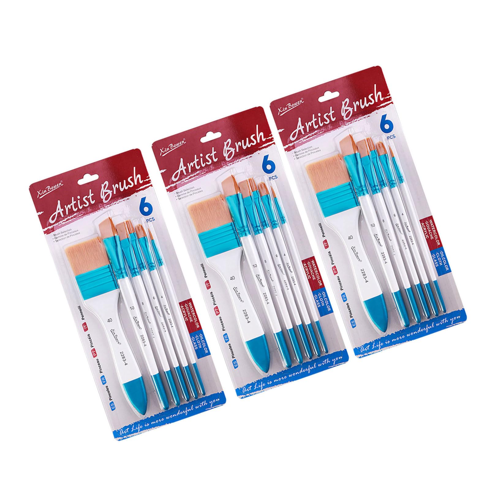 3 Set Nylon Hair Painting Brush Artist Brushes Watercolor Paint Brush Oil Paint Brushes Drawing Supplies for Adults