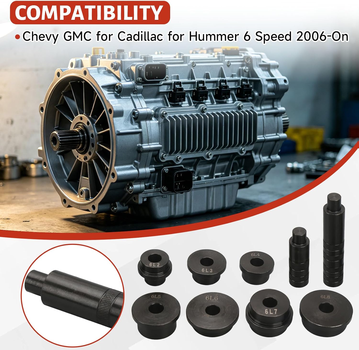 Transmission Bushing Driver Installer Tool Compatible with Chevy GMC for Cadillac for Hummer 6 Speed 2006-On Replaces 6L80 6L90