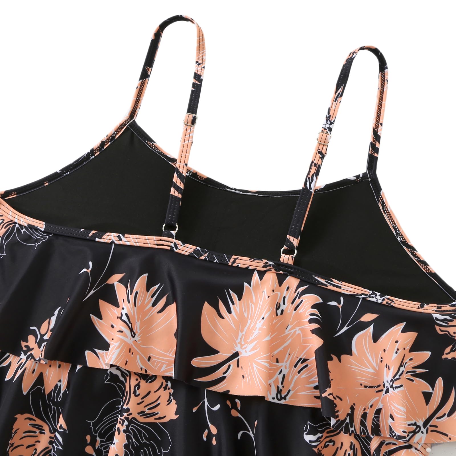 Costume da Bagno da Donna a Due Pezzi a Vita Alta Tankini Set Costume da Bagno con Volant Arricciato