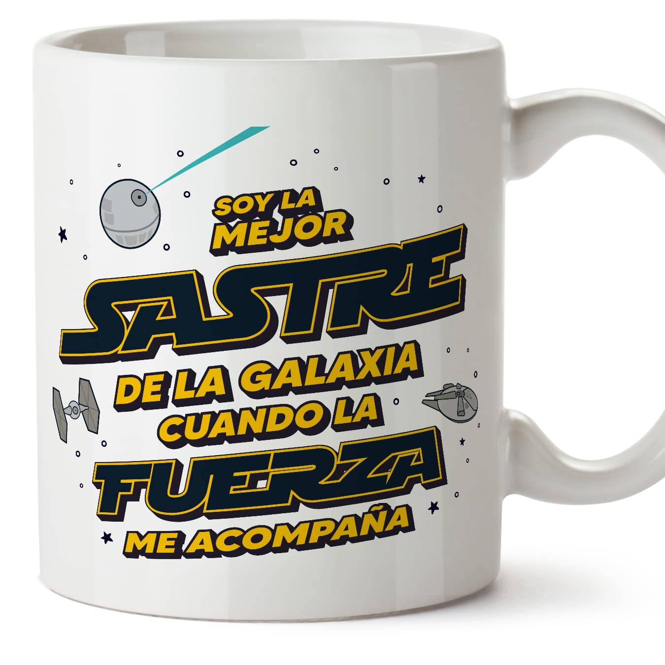 MUGFFINS Tazas para JEFE hombre - En Español - Mejor de la Galaxia Cuando Fuerza me Acompaña - 11 oz / 330 ml - Regalo original y divertido — view 285