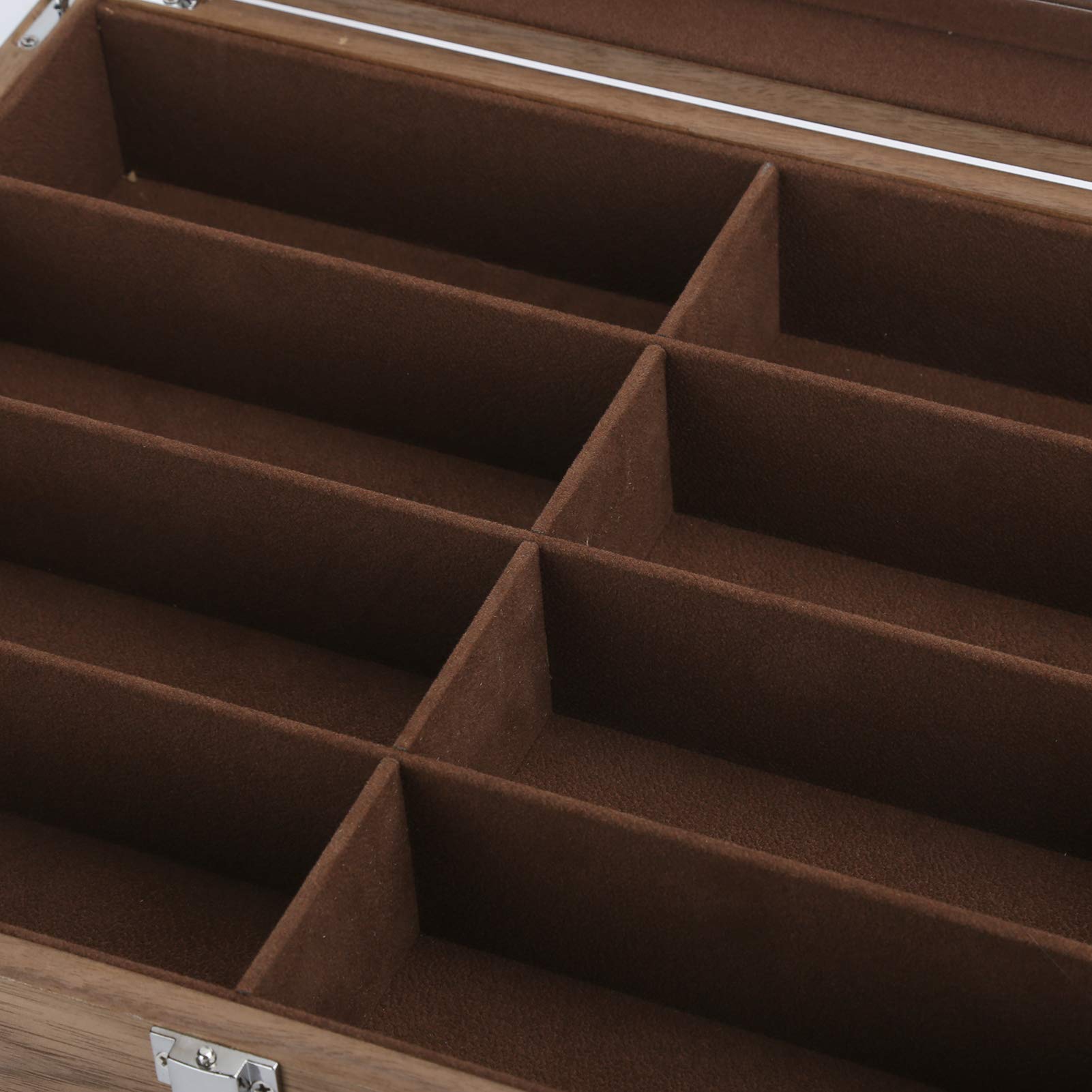 Pilipane Elegante Caja De Almacenamiento De Gafas De Madera, Caja Organizadora De Joyas, Vitrina De Gafas De Sol De 8 Rejillas Y Organizador De Joyas para Joyas Y Gafas De Sol
