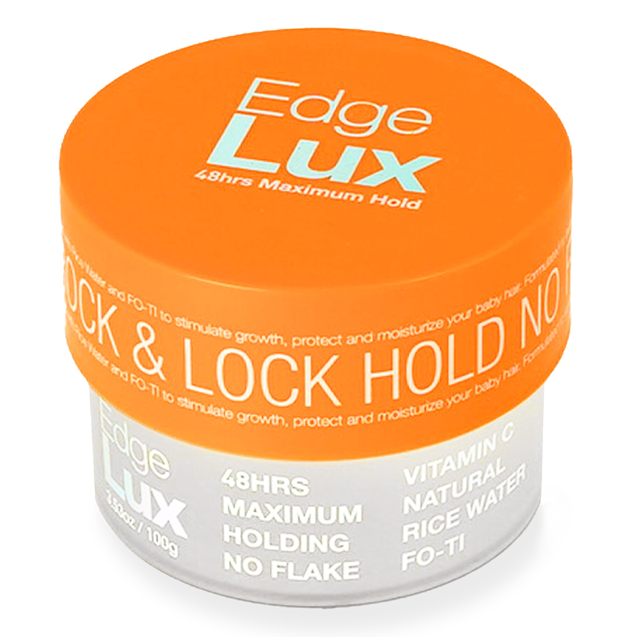Edge Lux Edge Control Gel with Castor Oil, Keratin, Biotin, and Olive Oil - 48 Hour Maximum Hold, Non-Flaking, Non-Greasy, Scented, Conditioning Styling Gel for All Hair Types