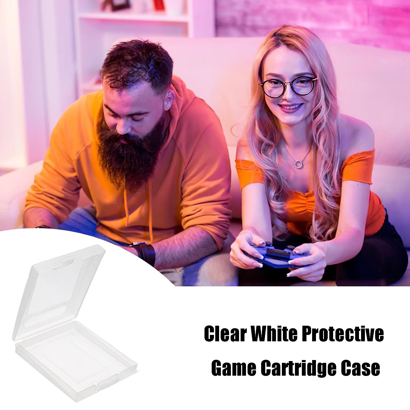 ShanBye Protective Game Cartridge Case,9 PCS Clear White Protective Game Cartridge Case Storage Box Dust Cover Storage Box Compatible with GameBoy Color GBC GB GBP - Image 2