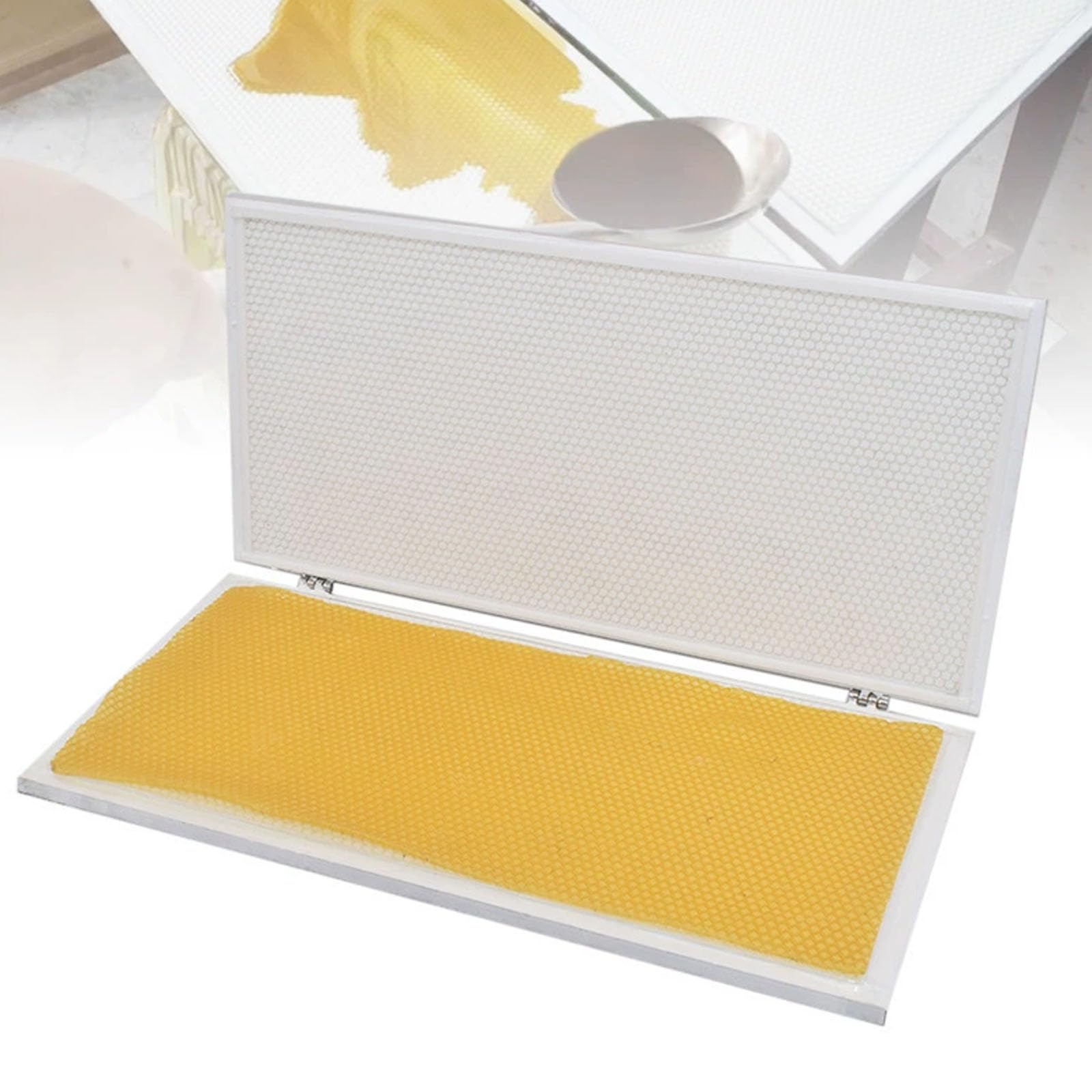 KJZQXYX 4.7mm Manual Beeswax Foundation Press Machine, 42x20cm Wax Base Mold Maker, for Crafting Honeycomb Sheets,Honeybee Farming