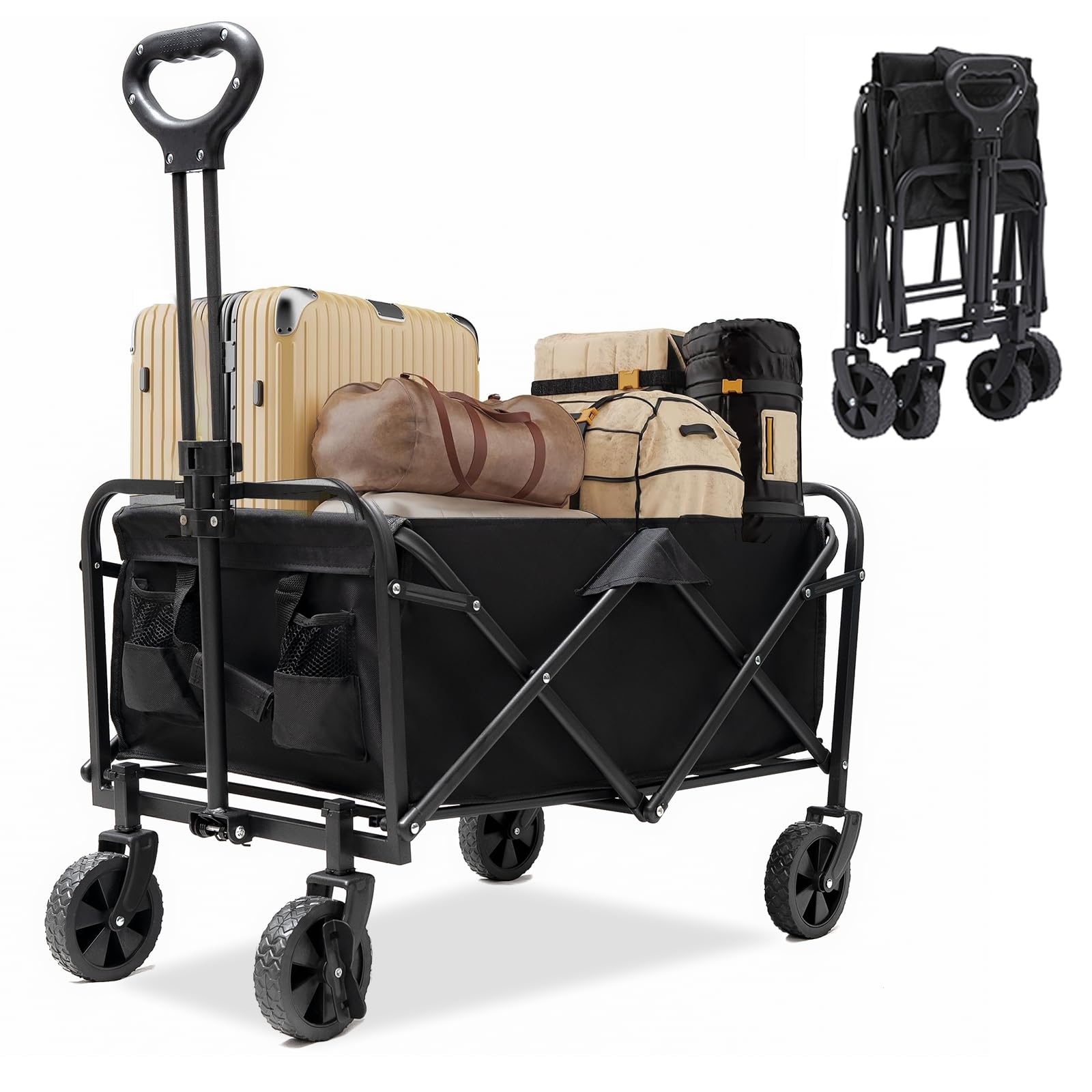 Amazon.co.jp: 【持ち運びやすさ】キャリーカート 120L大容量 耐荷重