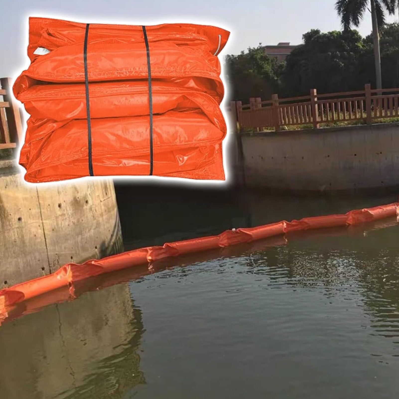 Barrage flottant anti-pollution pour stopper les déversements accidentels en rivière