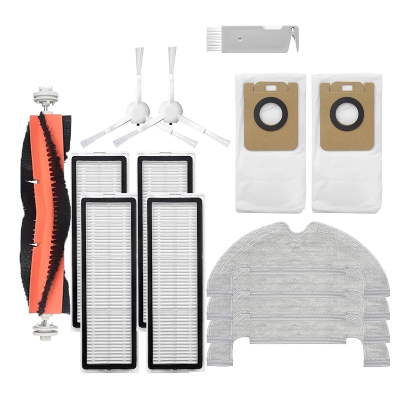 Kicici Compatible With Xiaomi Dreame Bot D10 Plus RLS3D Robot Vacuum Cleaner Accessories Hepa Filter Mop Cloth Dust Bags Main Side Brush Parts(Set19)