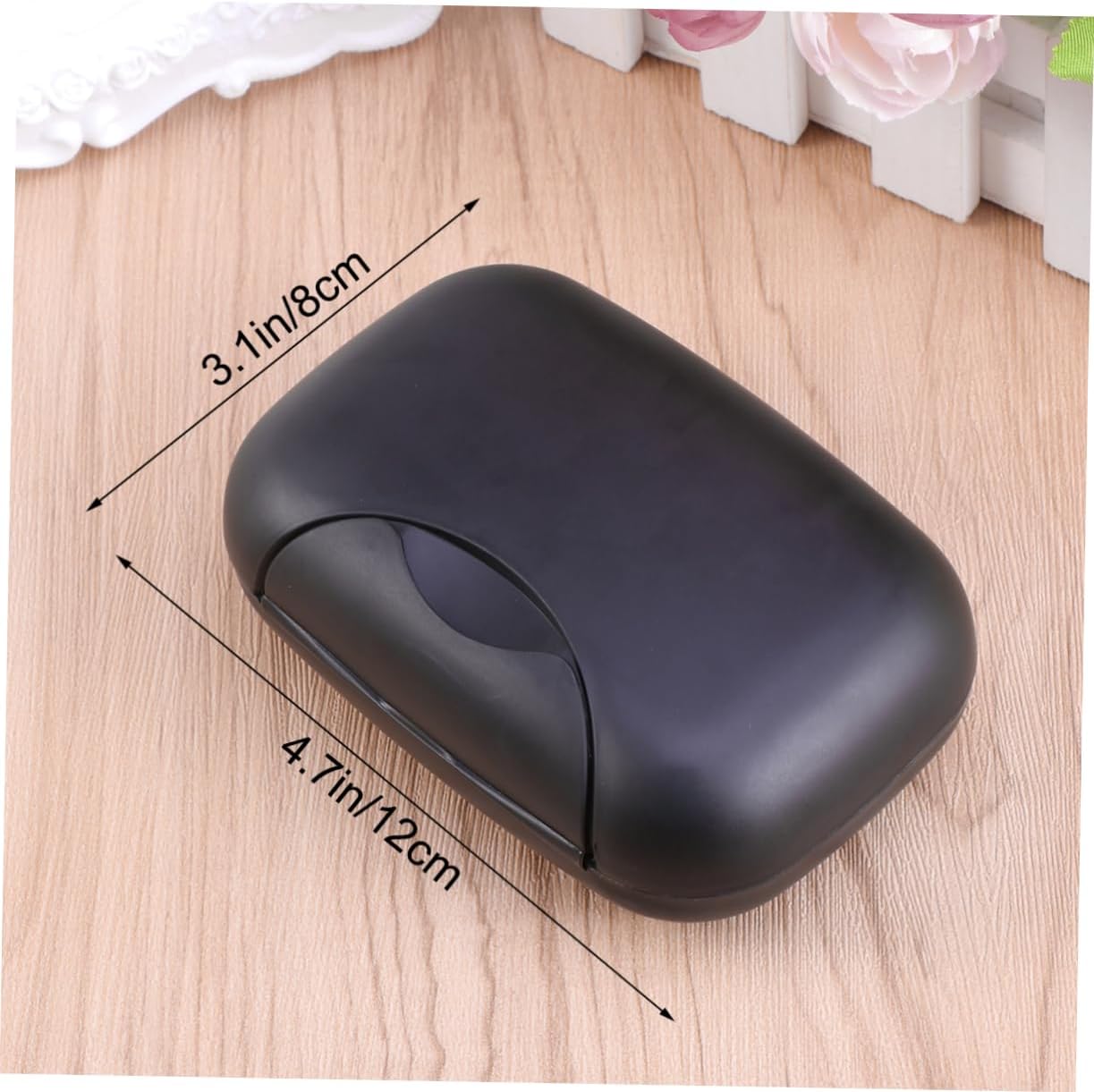 Cabilock Portable Large Black Soap Dish Container with Lock Travel Soap Case for Home Hiking Camping Leak Bar Holder