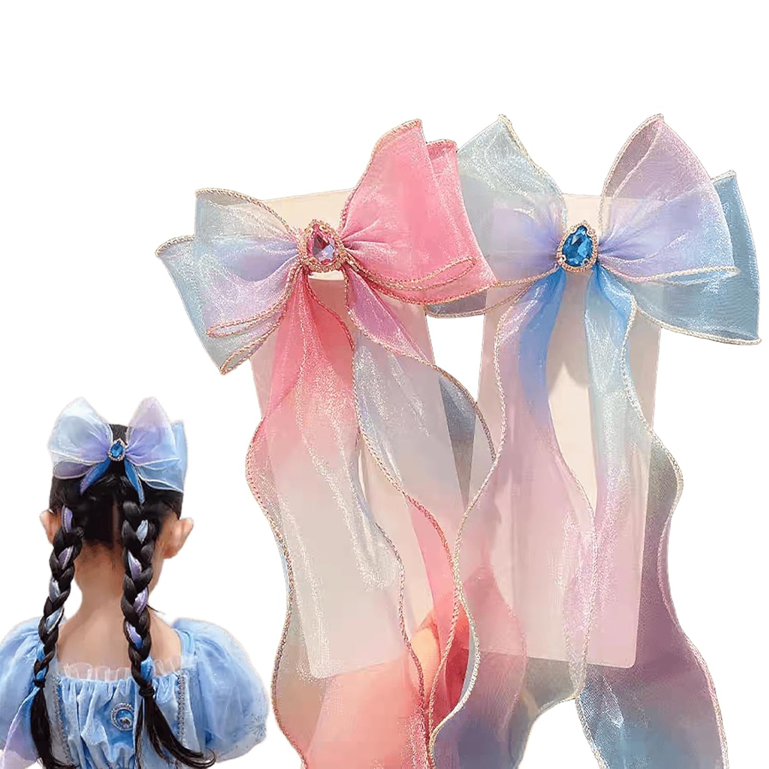 2 Pcs Hair Bow Ties for Women, Bow Hair Clips for Women and Kids, Hair Accessories for Girls, Cute Bow Clips for Hair, Comfortable and Stylish for Daily Use and Special Occasions