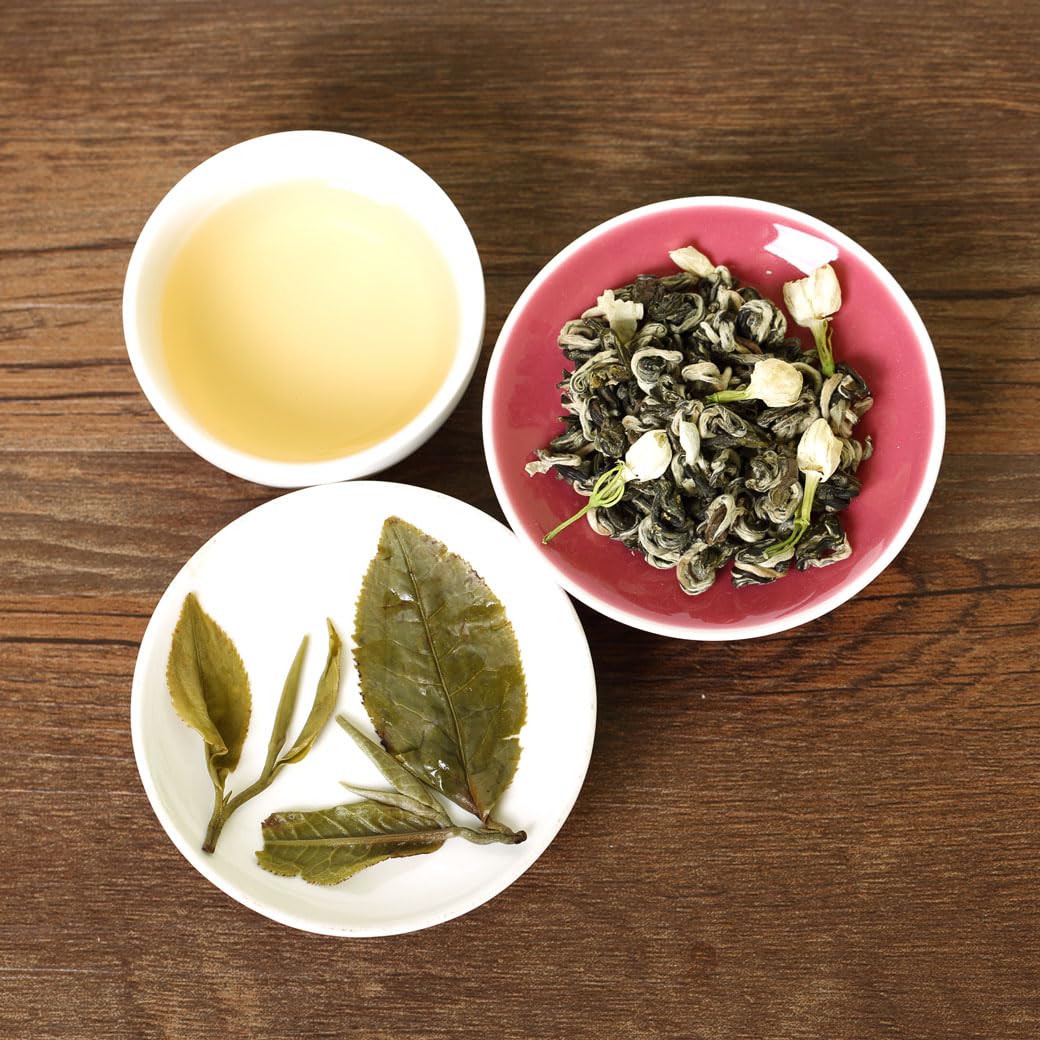 GOARTEA Jasmin Thé Vert 250g 8.8oz Nonpareil Supreme Jasmine Green Tea Loose Leaf Moli Yinhao - Snow White