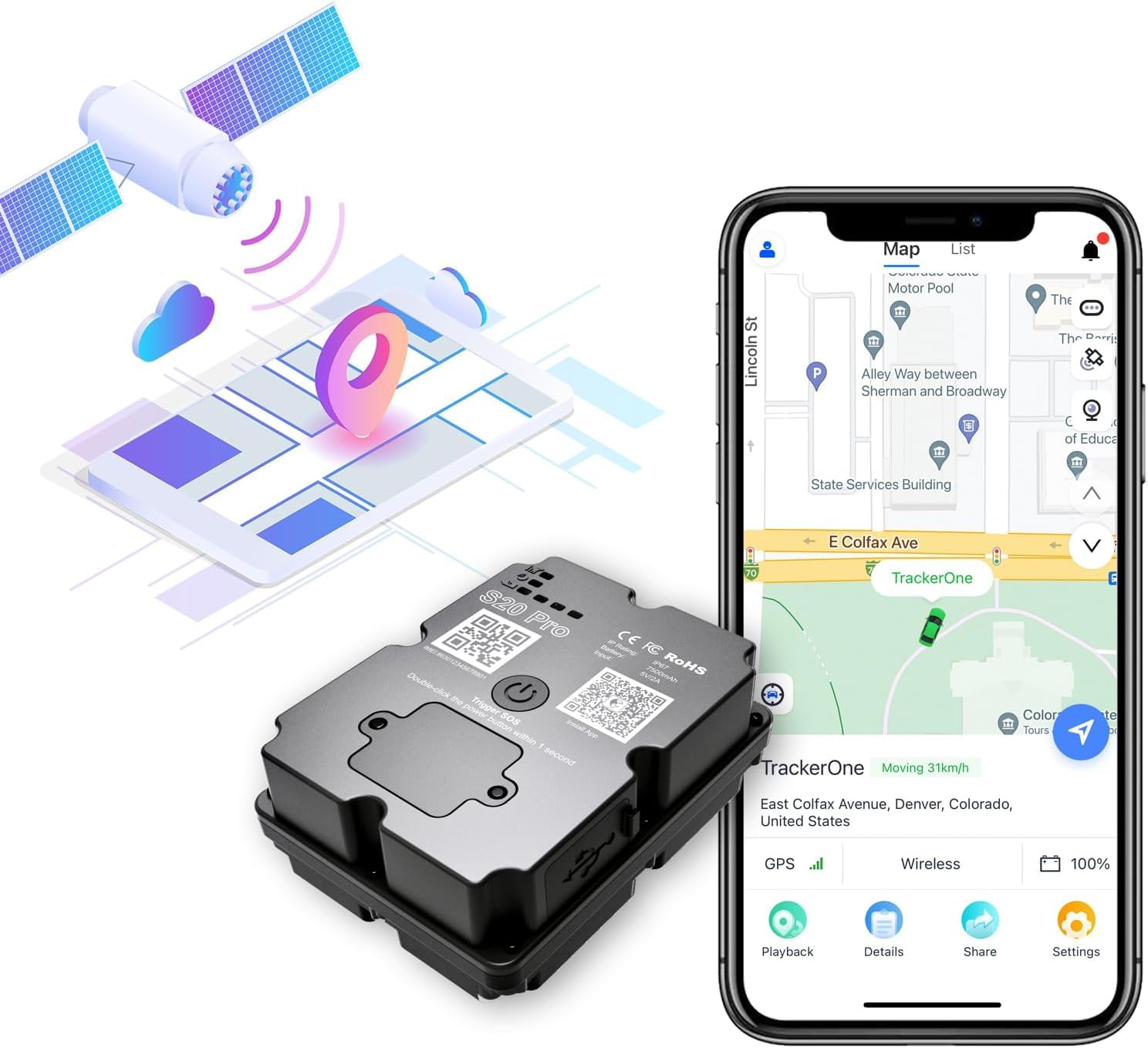 GPS-Tracker für Fahrzeuge, 100% wasserdicht, magnetisch, 4G LTE, Lange Akkulaufzeit 2–7 Monate, unbegrenzte Entfernung, Abonnement erforderlich, mehrere Warnungen, versteckter Tracker