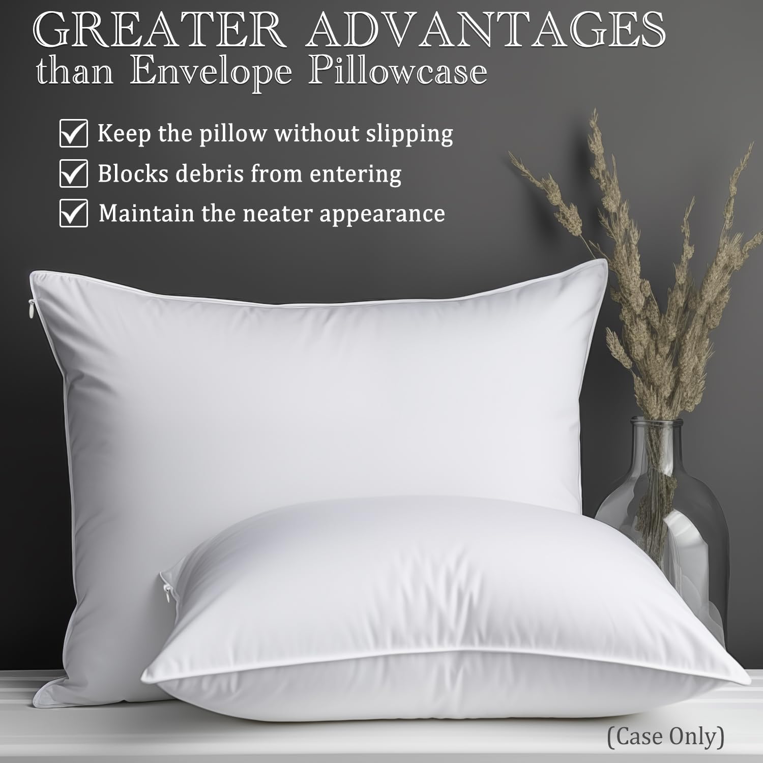 Precoco White King Pillow Cases Set of 4 | 100% Cotton Pillowcases with Zipper Hidden | Premium Cooling Decorative Pillow Covers with 600 Thread Count, Soft & Smooth, 20x36 inches - Image 2