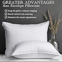 Vista 2 de Protectores de almohada con cremallera, tamaño estándar, fundas de almohada 100% algodón para cabello y piel, protector de almohada suave y cómodo