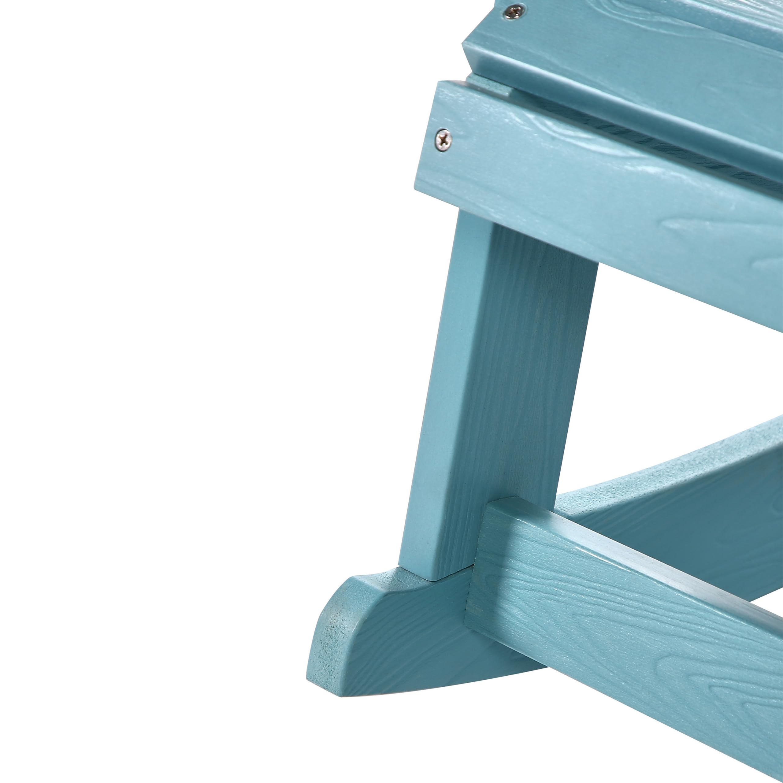Beliani Muskoka Kinder Garten-Schaukelstuhl Blau mit Breiten Armlehnen modern Adirondack