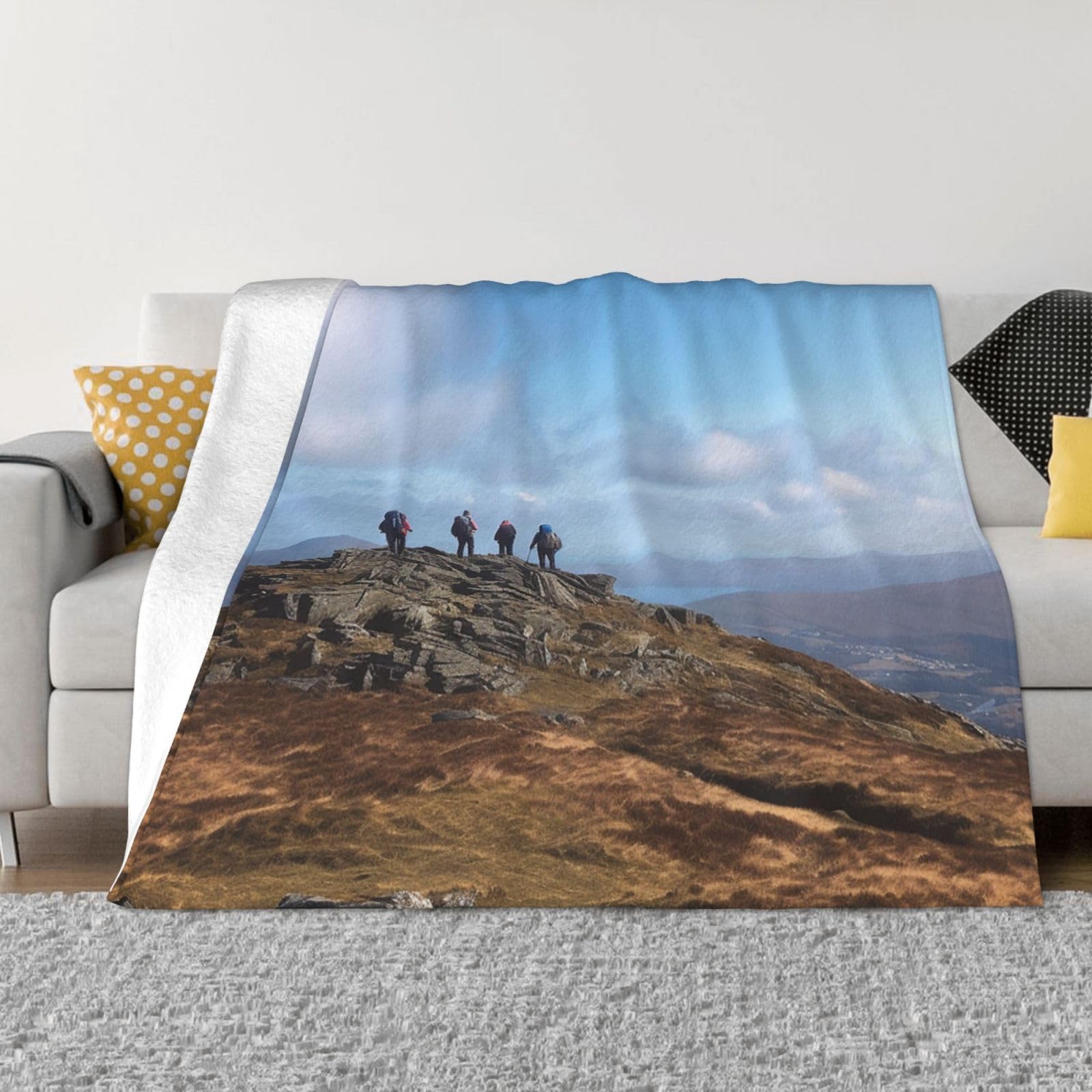 Couverture imprimée toutes saisons Walkers at The Summit, plaid micro polaire pour canapé