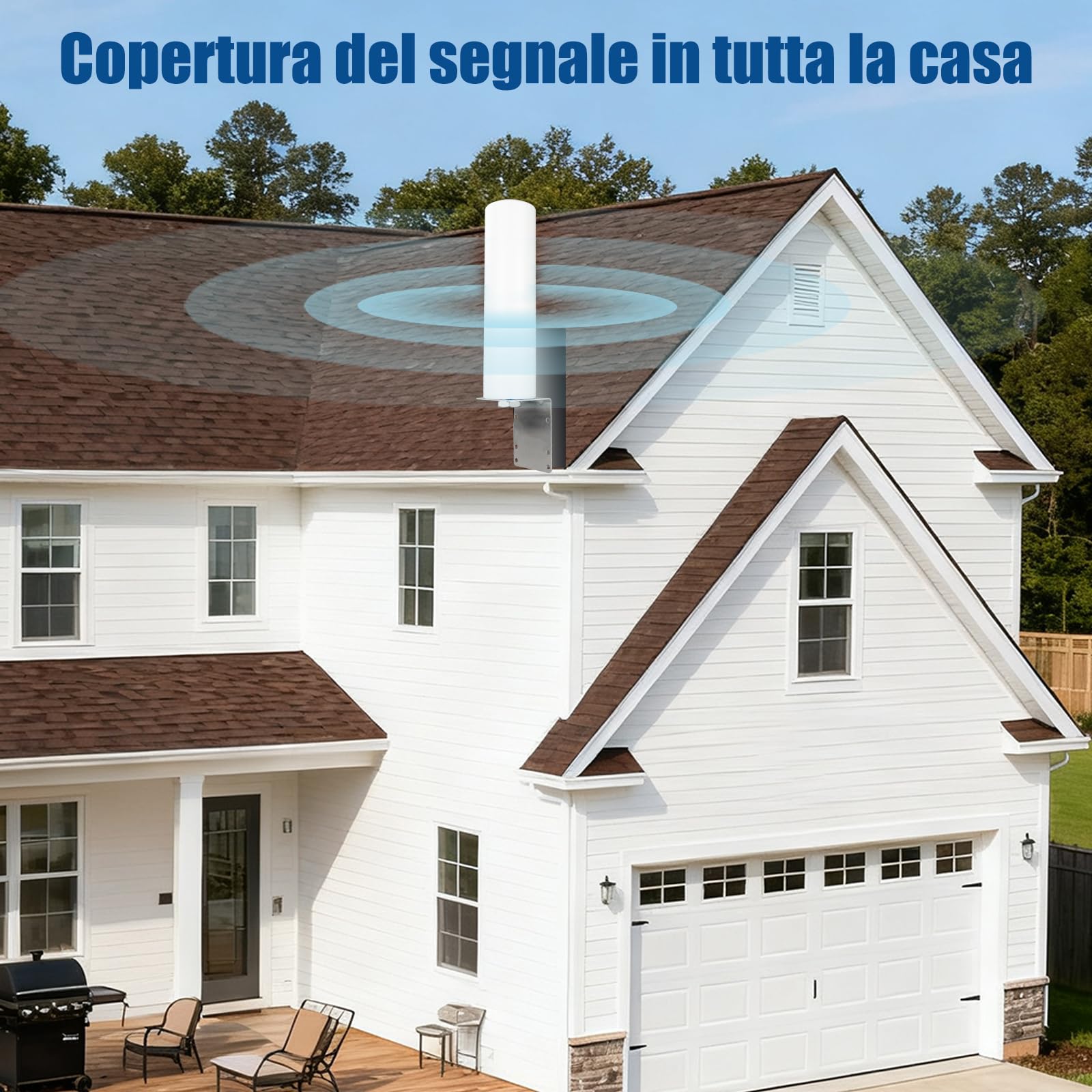 Antenna Wi-Fi 4x4 MIMO 4G LTE 5G, 600-6000 MHz, a raggio circolare, con connettore SMA TS9, cavo RG58 da 3 m, per T-Mobile Home, Internet, Verizon, AT&T, modem router, gateways, hotspot mobile