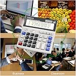 Standard Function Handheld Electronics Desktop Business Calculators, Big Button 12 Digit Large LCD Display, Solar Battery Dual Power,Handheld for Daily and Basic Office