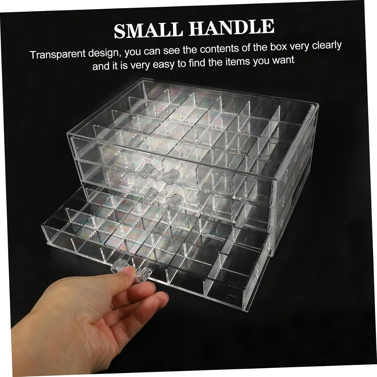 Plastic Jewelry Box Organizer with Multi Grids for Beads