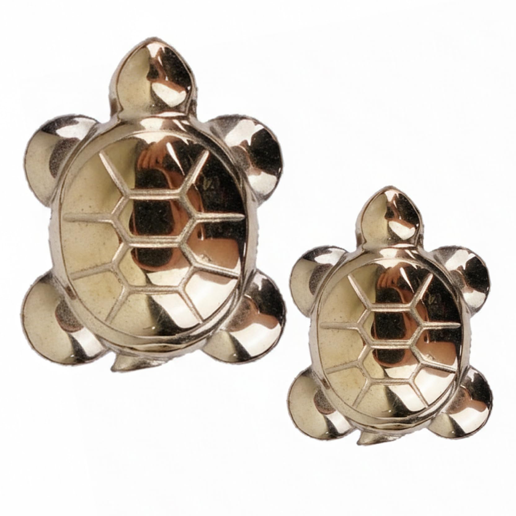 Xdyyjrasa Brass Tortoise Charm - 2PCS 25+15mm Hand-Carved Pyrite Crystal for Turtle Pendant, Mini for DIY Jewelry Making