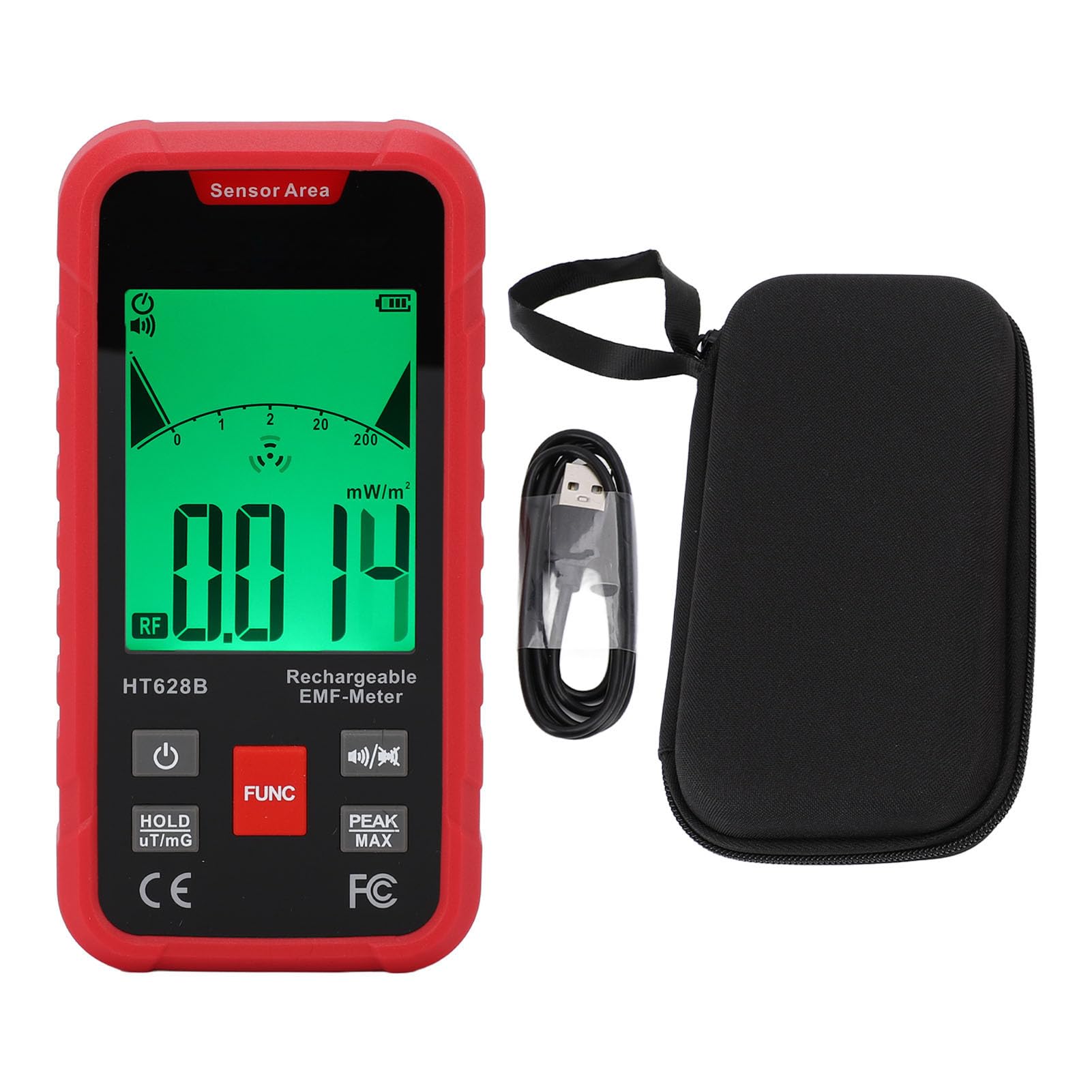 Generic Detector de Radiación de Campo Electromagnético 3 en 1, Herramienta de Prueba Precisa para el Hogar y Exteriores para WiFi, 5G y Electrodomésticos con Pantalla LCD Retroiluminada, Aplicable
