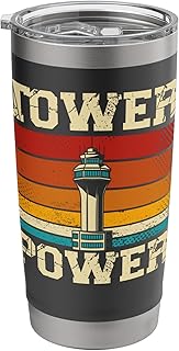 Tower Power Retro Air Traffic Controller Stainless Steel Insulated Tumbler