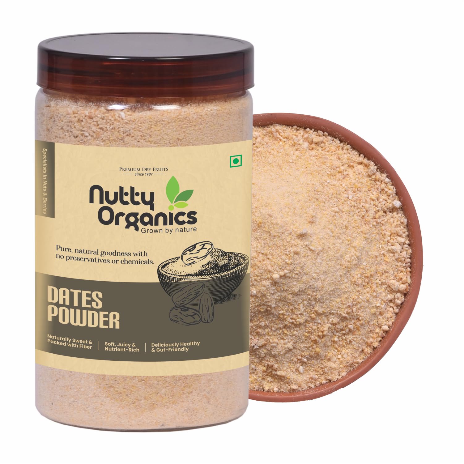NUTTY ORGANICS Natural Dry Dates Powder - 500 Gm | Fined Kharek/Dates Powder | Use As A Subsitute For Sugar-image-48