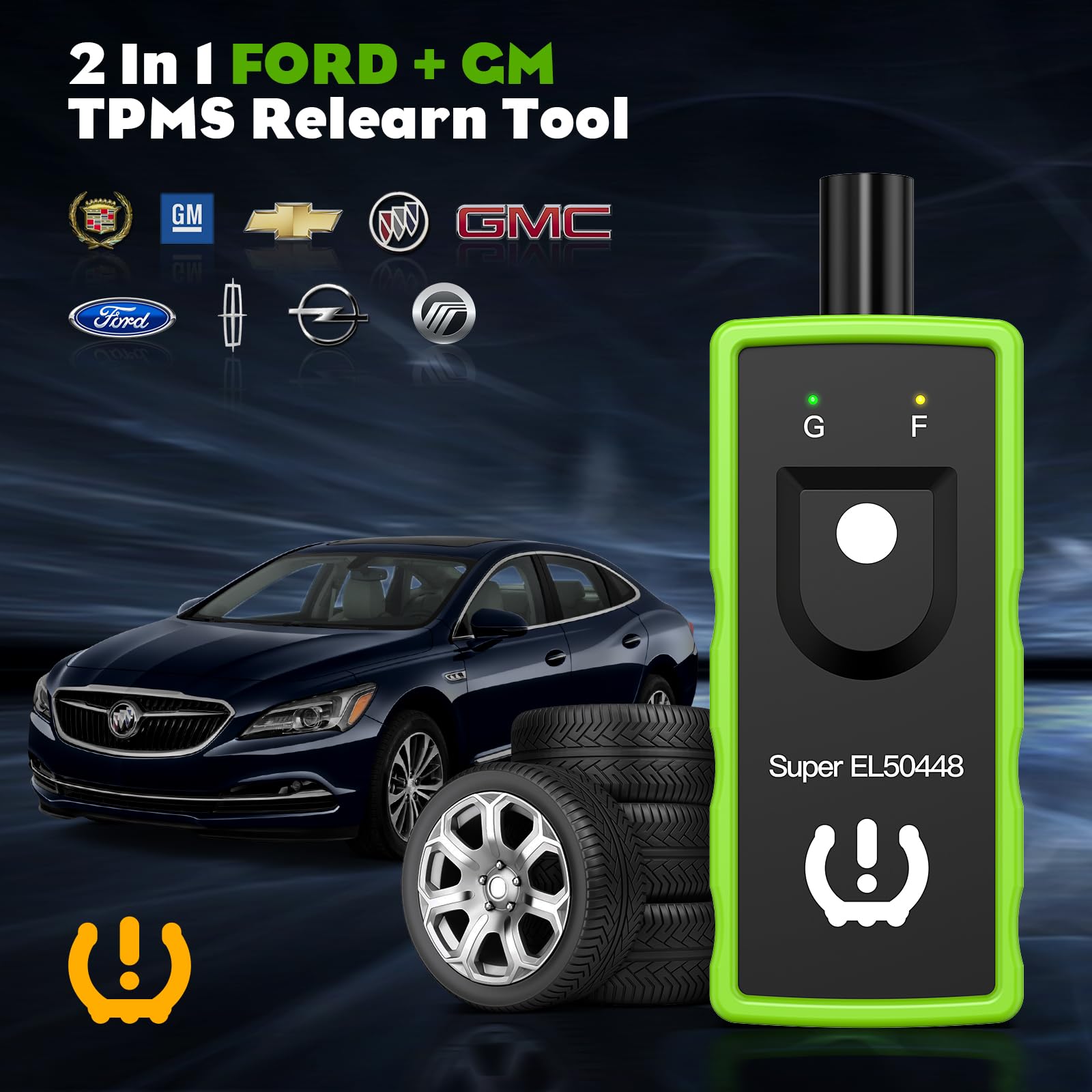 OBDResource Tire Reset Tool Super EL50448 TPMS Outil de Réinitialisation des Pneus Relearn Outil de Surveillance de Pression des Pneus Système d'Activation pour Ford Véhicules