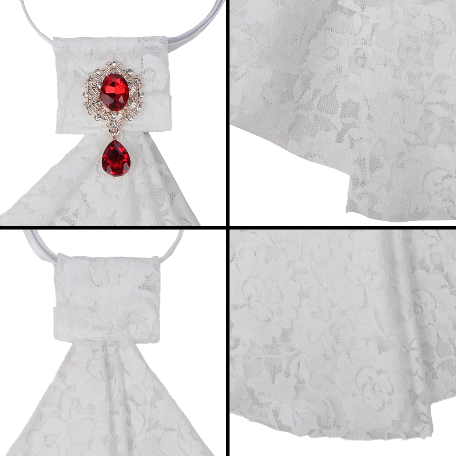 Victorian Collar Women Neck Ruffle Collars Colonial Lace Jabot Collars Jabot Tie Colonial Ruffled Collar Costume