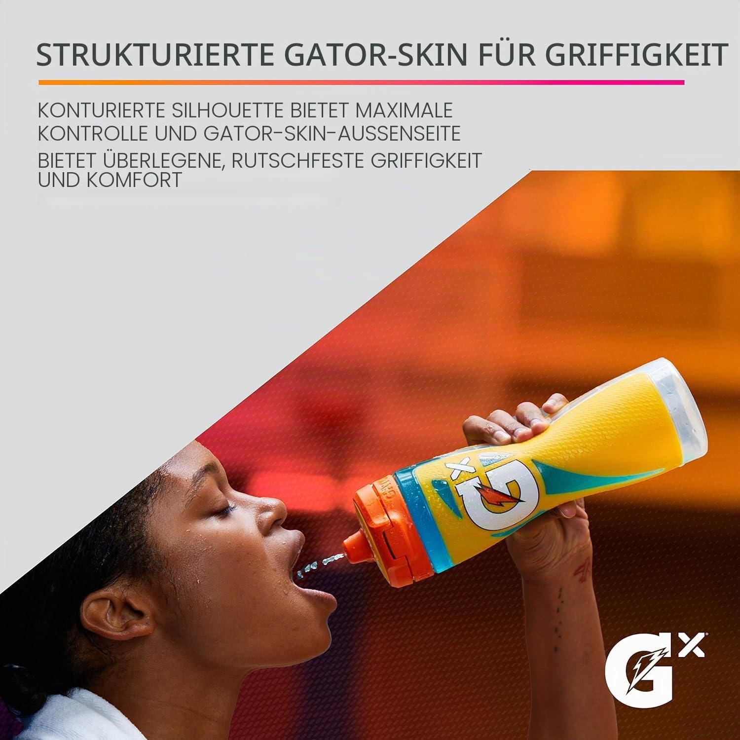 Gatorade Gx Hydration System, rutschfeste Kunststoff GX-Quetschflaschen oder GX-Sportgetränke-Konzentrat Pods (1 Stück)