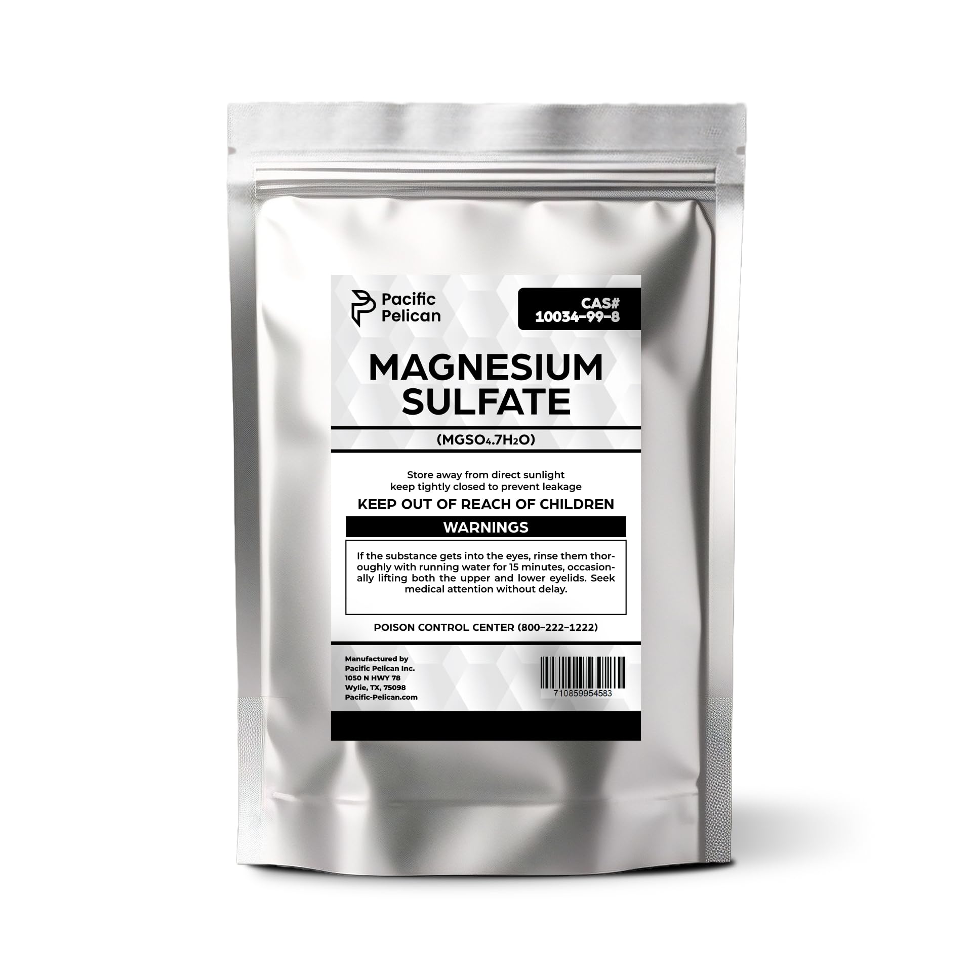 Pacific Pelican Magnesium Sulfate (Epsom Salt) (MgSO4·7H2O) - Chemical (3lb)
