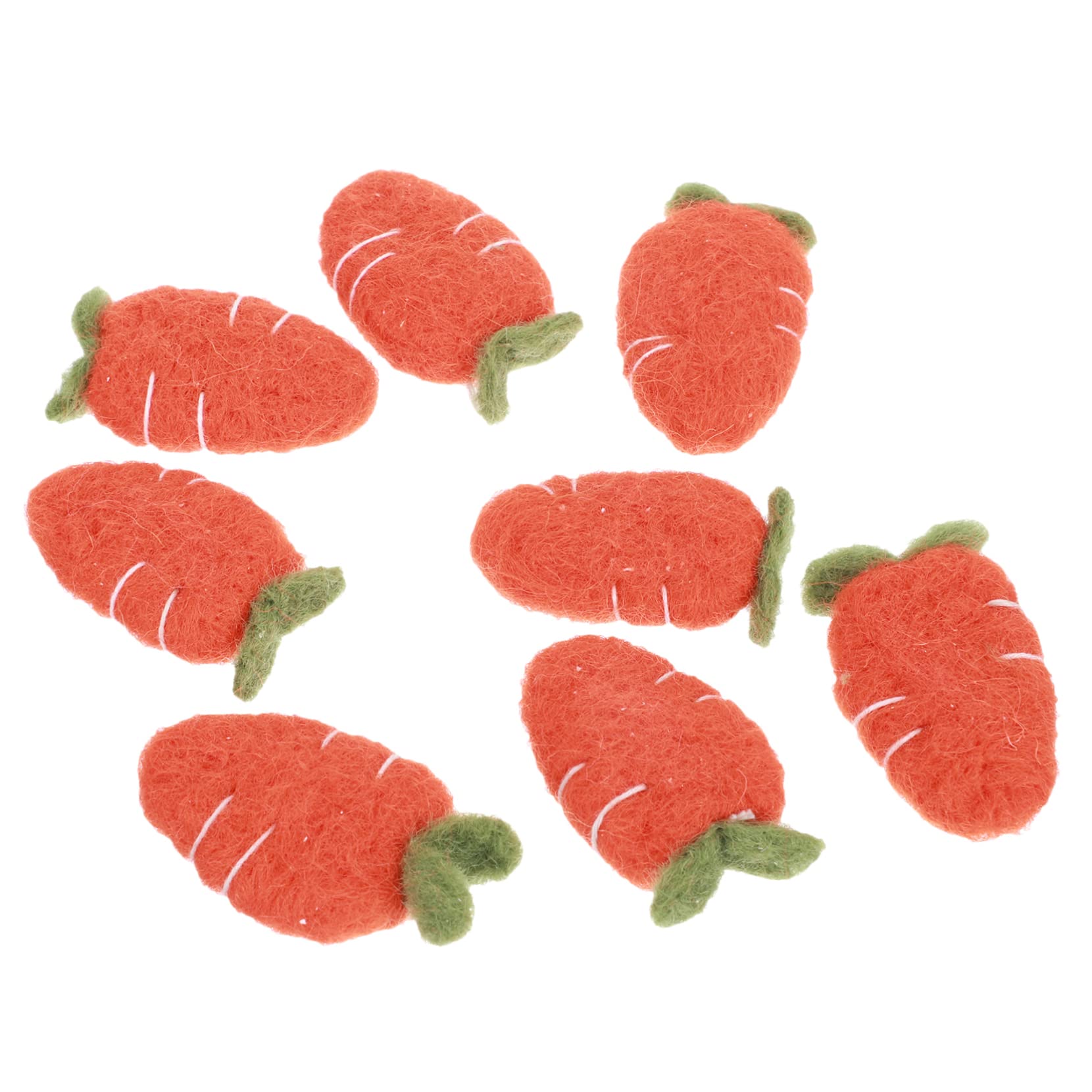 OSALADI Elegant Diy Accessories 8pcs Felt Carrot Hair Clips Decor Embellishments