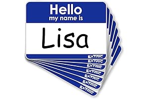 Pack of 100 Name Tags with "Hello My Name Is" Blue Stickers...