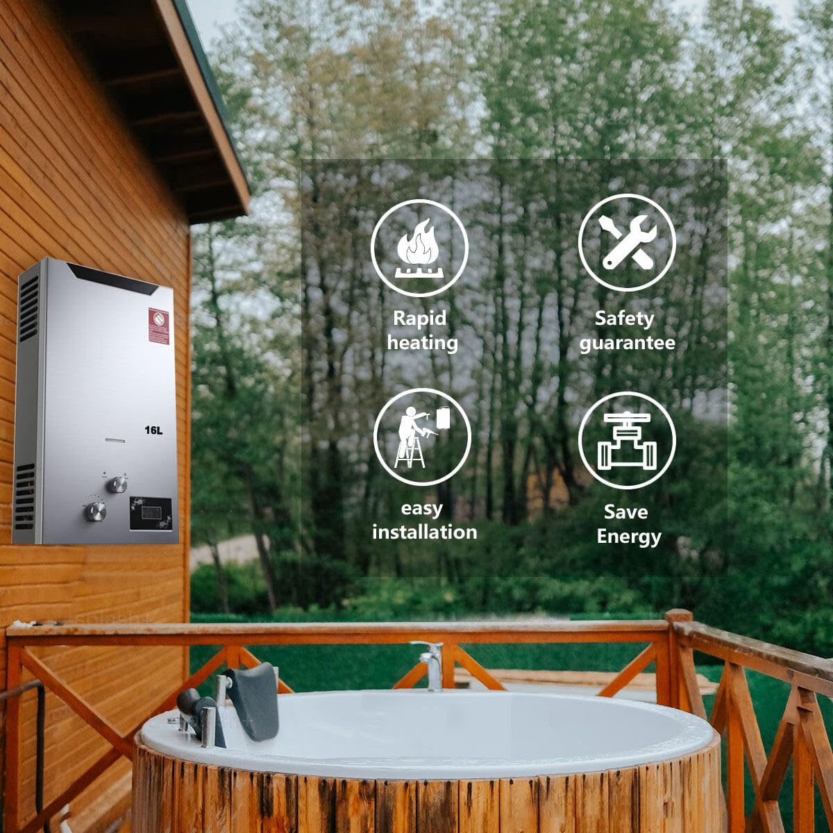 Gas Durchlauferhitzer 10L - Sofort Warmwasser Für Camping & Garten