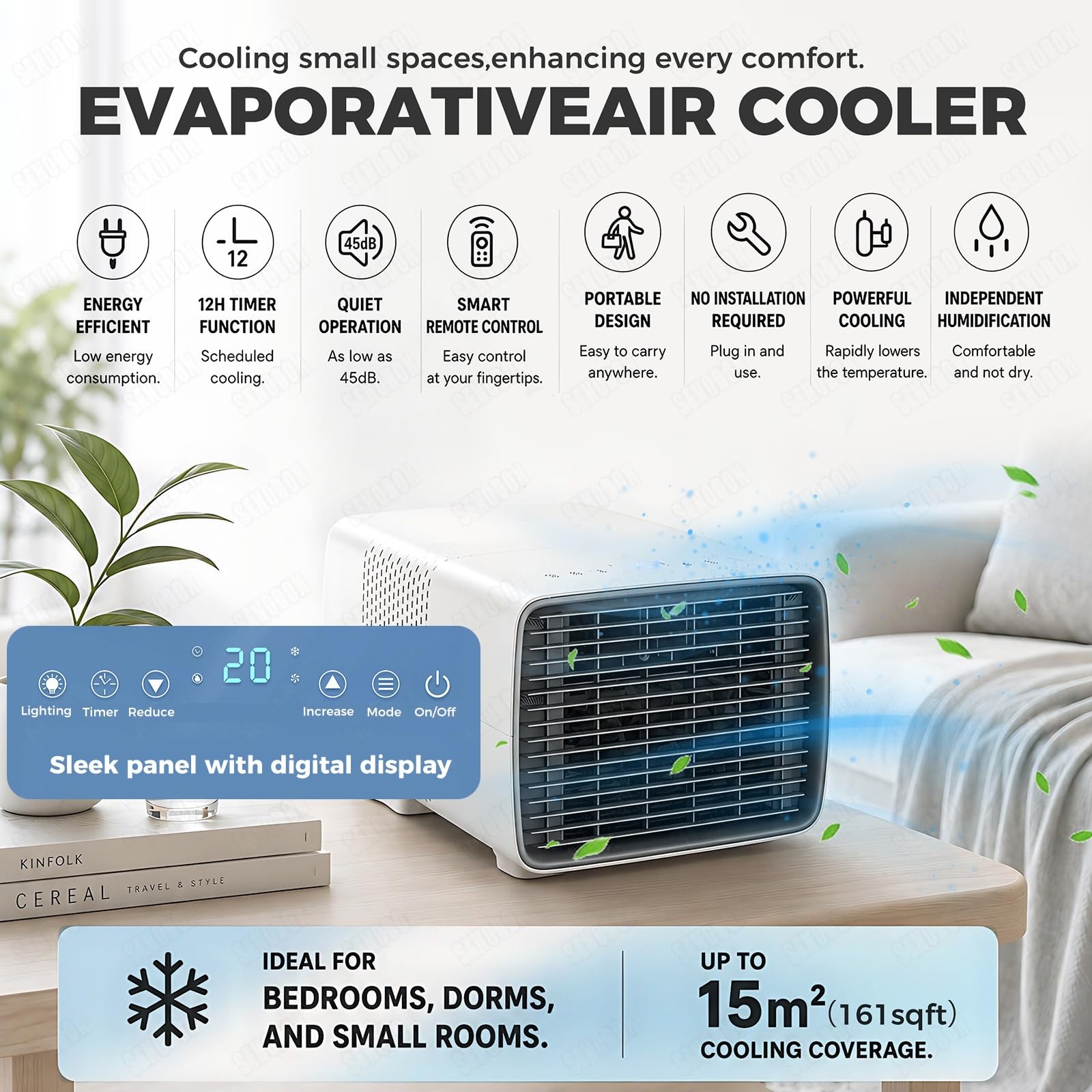 Mini Aire Acondicionado Portátil para Caravana, Autocaravana y Furgoneta, Enfriamiento Rápido 2700 BTU, Aire Acondicionado de Viaje Ligero y Listo para Usar, Ahorro de Energía 280W