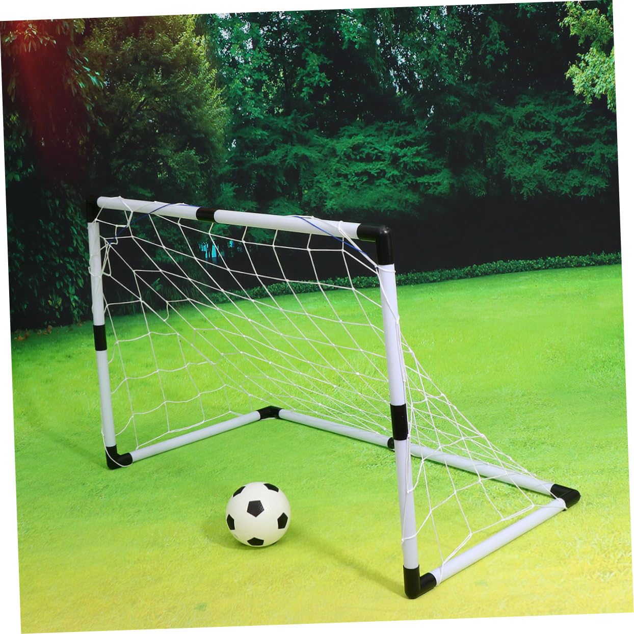 Porta Calcio per Rete in PP Resistente alle Intemperie Rete Calcio Leggera per Giardino Cortile Parco Gioco Sportivo Outdoor Facile da Trasportare