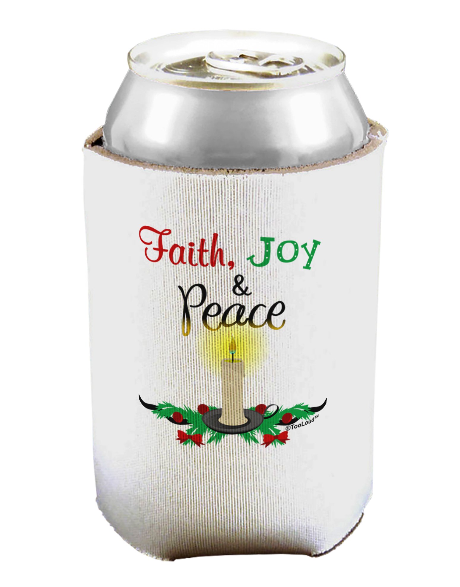TOOLOUD Christmas Candle with Text Can/Bottle Insulator Cooler - 2 Pack