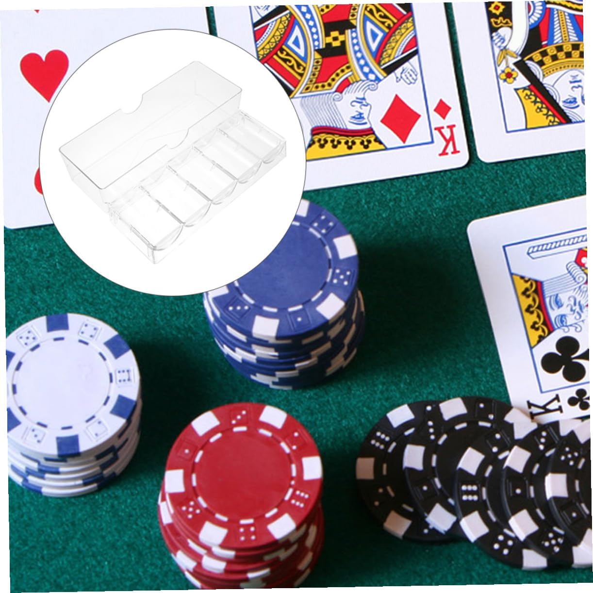 2pcs Poker Chips Rack Organizer with Cover Storage Case for Chips Easy to Carry and Tidy for Game and Family Gatherings