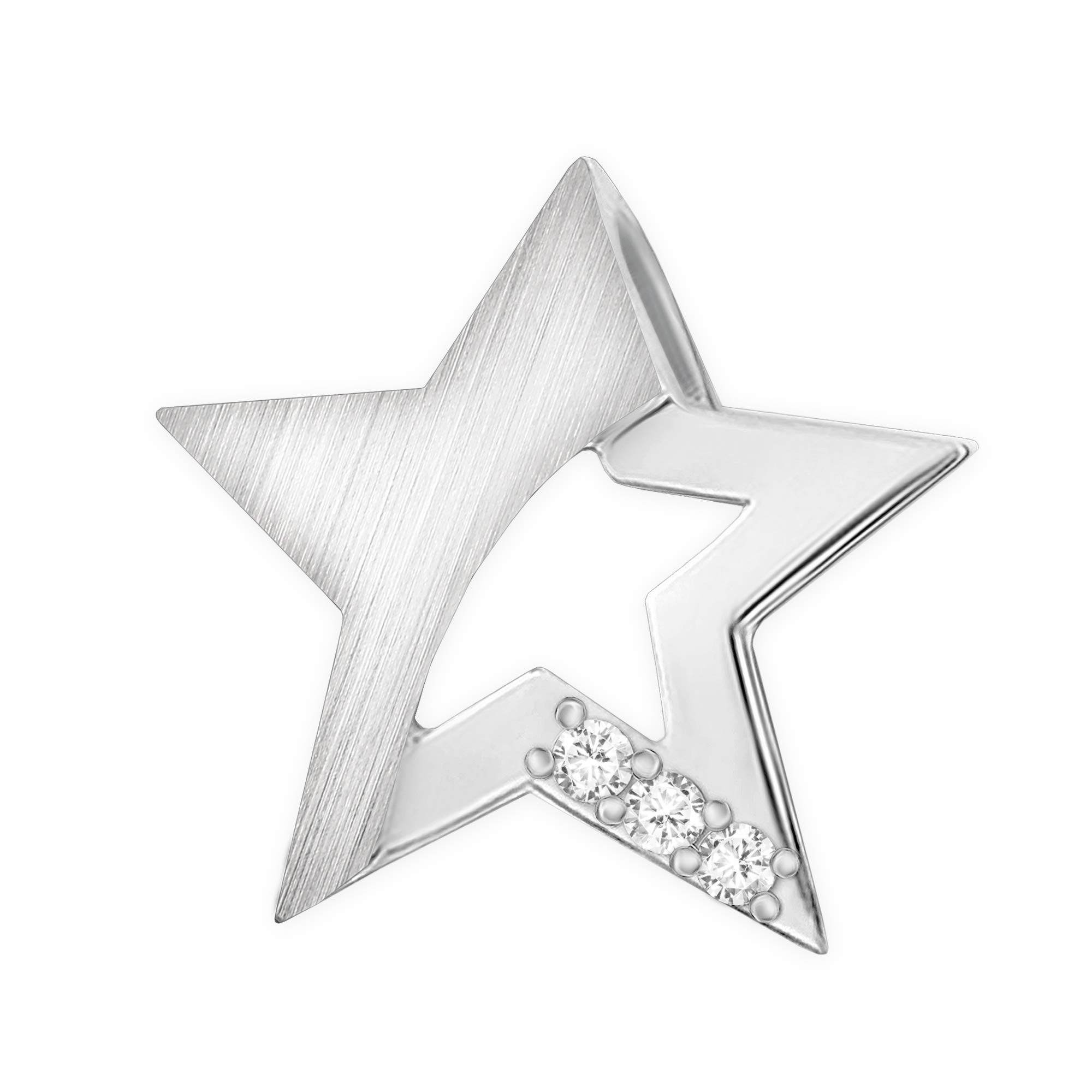 CLEVER SCHMUCK Set für Damen Sternen Ohrringe + Anhänger Stern + Panzerkette 45 cm mit Zirkonias 925 Sterling Silber im Etui anthrazit